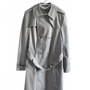 Weathercraft Khaki Trench Coat Belted Double Breasted Classic Raincoat 40R